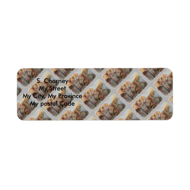 ELEPHANT FAMILLE Adresse de retour (Devant)