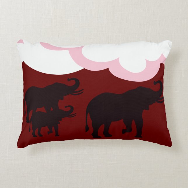 Elephant Family Accent Pillow (Front)