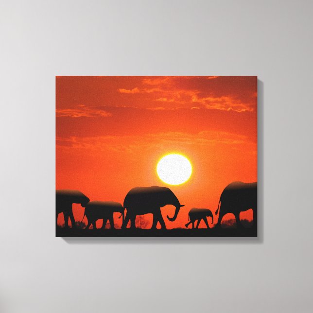 Elephant family canvas print (Front)