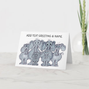 Elephant family  card
