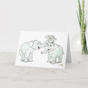 Elephant family greeting card