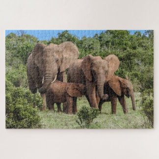 Elephant Family Jigsaw Puzzle