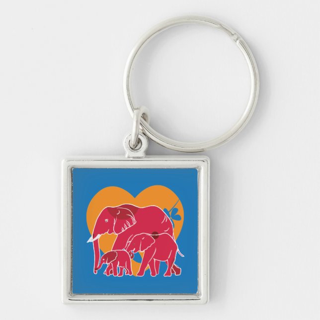 Elephant Family Keychain (Front)