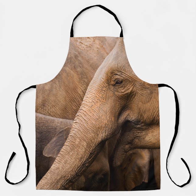 Elephant Family: Majestic Wildlife Apron (Front)