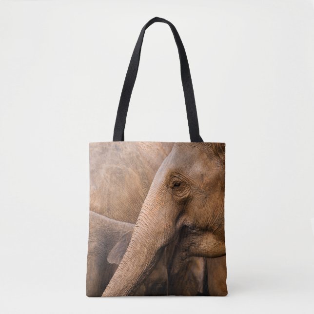 Elephant Family: Majestic Wildlife Tote Bag (Front)
