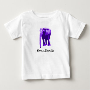 Elephant Family Name Baby T-Shirt