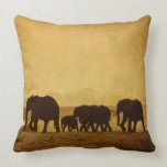 Elephant Family Throw Pillow<br><div class="desc">wild elephant's family over vintage background amboseli kenya © and ® Bigstock® - All Rights Reserved.</div>