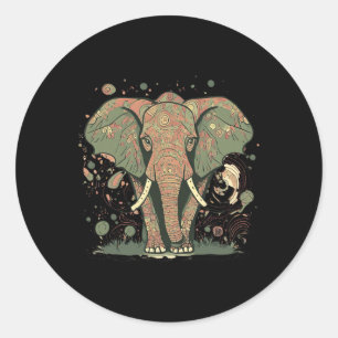 Elephant Fans' Stylish Artistic Save The Elephants Classic Round Sticker