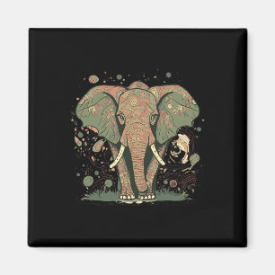 Elephant Fans' Stylish Artistic Save The Elephants Magnet