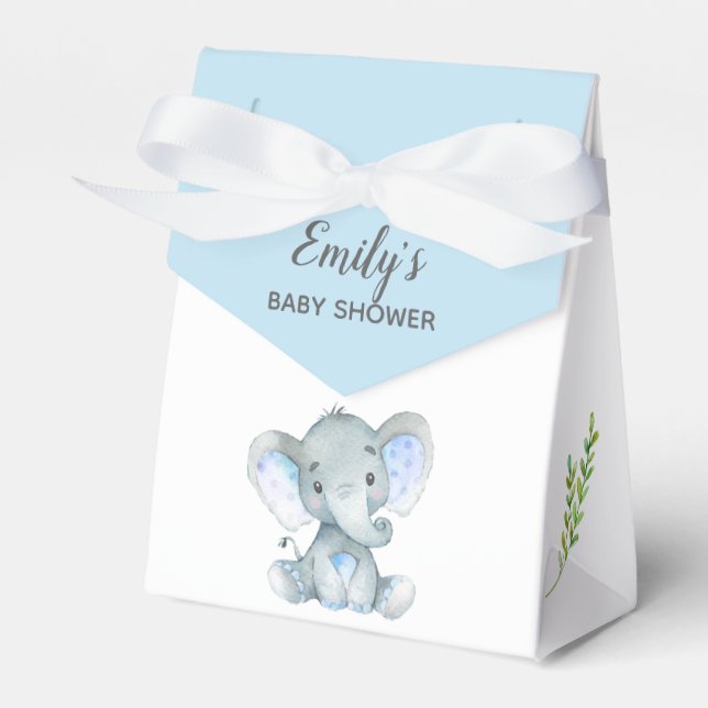 Elephant Favour Box (Boy Baby Shower) (Front Side)