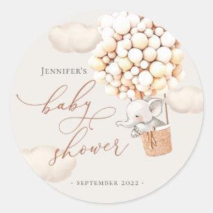 Elephant Favour Tags! Baby Shower Classic Round St Classic Round Sticker