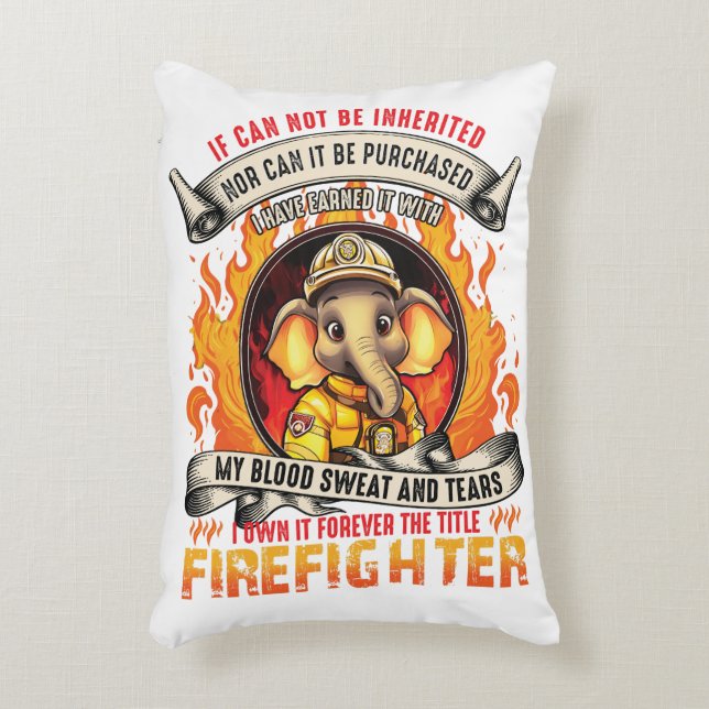 Elephant Firefighter Accent Pillow (Front(Vertical))