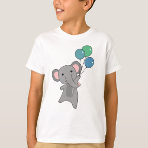 Elephant Flies With Balloons Sweet Animals kids T-Shirt