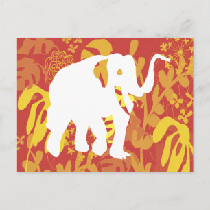 Elephant Floral Safari Jungle Postcard
