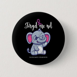 Elephant Flower Forget Me Not Alzheimerheimer Awar 2 Inch Round Button