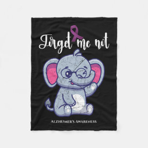 Elephant Flower Forget Me Not Alzheimerheimer Awar Fleece Blanket