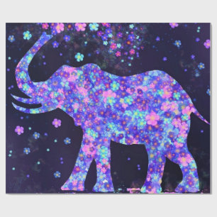 Elephant Flowers - Add Your Picture / Text / Name Wrapping Paper