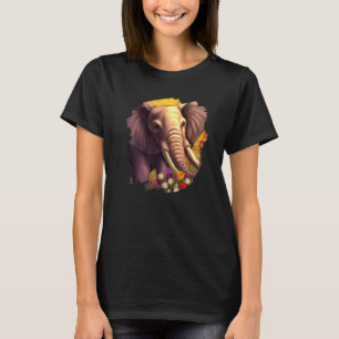 Elephant Flowers Cute Painting Flower Elephant  1 T-Shirt
