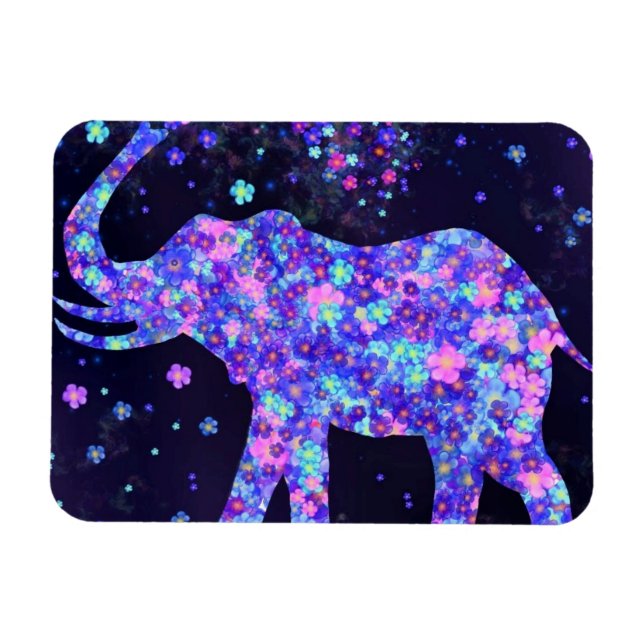 Elephant Flowers Magnet - Spring Joy (Horizontal)