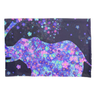Elephant Flowers Pillow Case