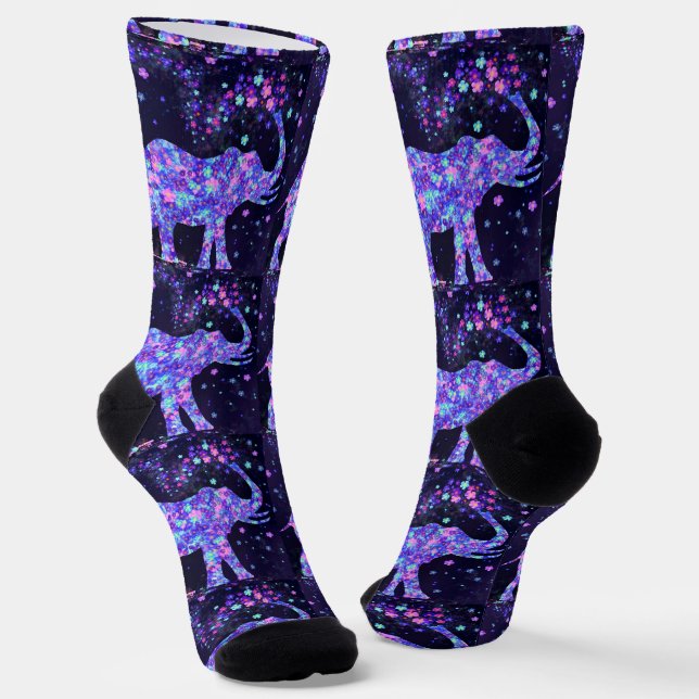 Elephant Flowers Socks - Spring Joy (Angled)