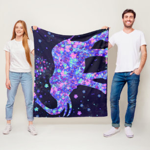 Elephant Flowers - Spring Joy Fleece Blanket