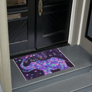 Elephant Flowers - Welcome Doormat