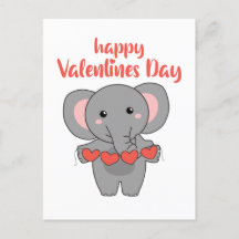 Elephant For Valentine's Day Cute Animals With