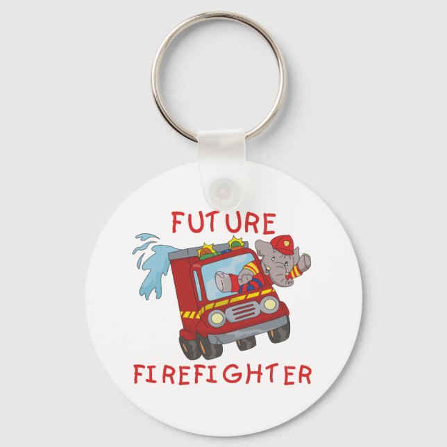 Elephant Future Firefighter Tshirts and Gifts Keychain (Front)