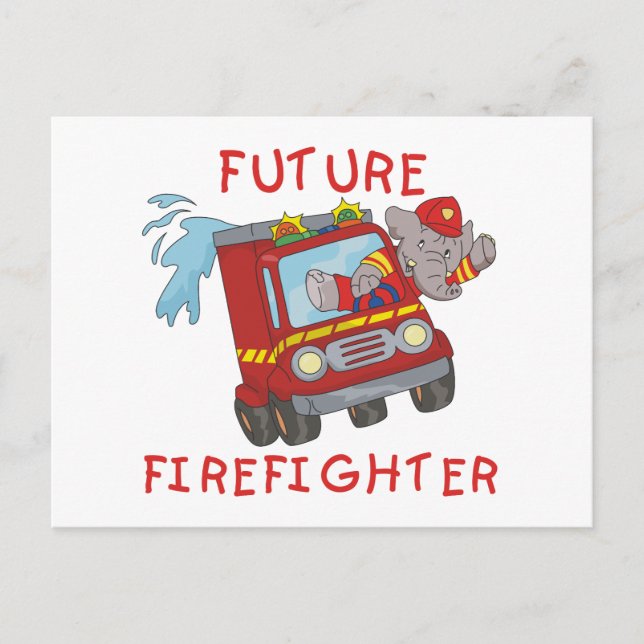 Elephant Future Firefighter Tshirts and Gifts Postcard (Front)