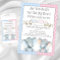 Elephant Gender Reveal Baby Shower Invitations