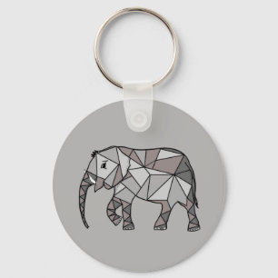 elephant geometric, bishop grey 2, home decor, keychain