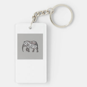 elephant geometric, bishop grey 2, home decor keychain
