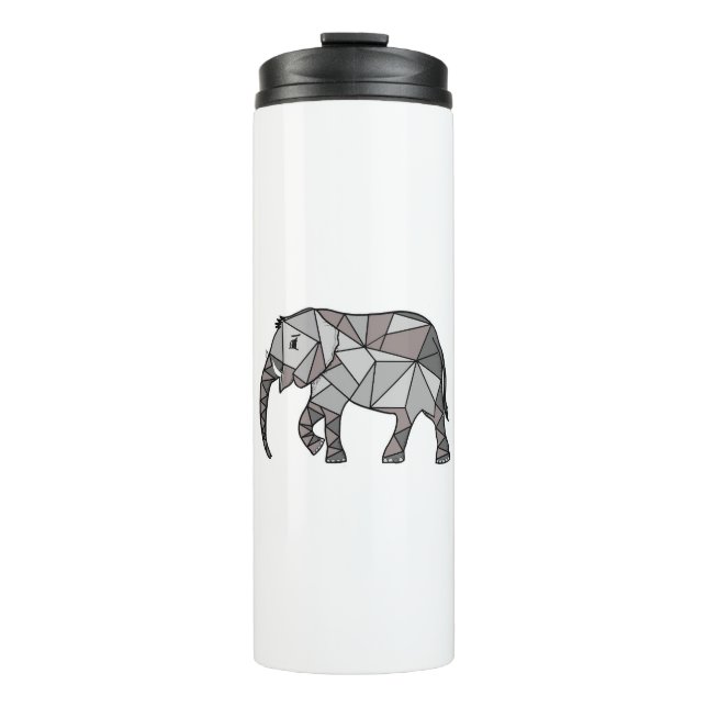 elephant geometric, bishop grey thermal tumbler (Front)