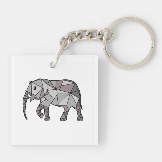 éléphant géométrique, gris évêque, décoration de m (Dos)