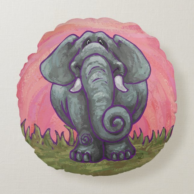 Elephant Gifts & Accessories Round Pillow (Front)