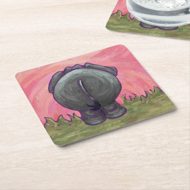 Elephant Gifts & Accessories Square Paper Coaster (Angled)