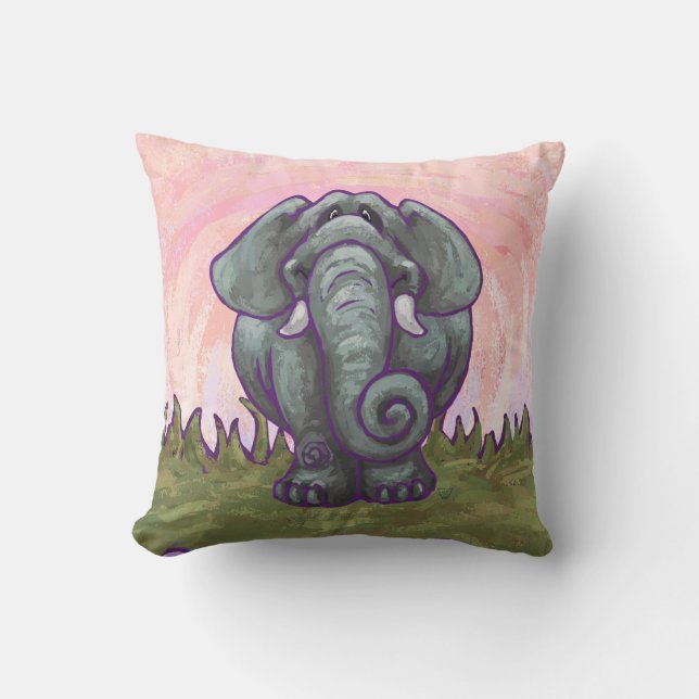 Elephant Gifts & Accessories Throw Pillow (Front)