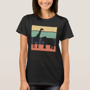Elephant Giraffe Vintage Animal Zoo Africa Animal T-Shirt