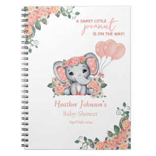 Elephant Girl Baby Shower Notebook