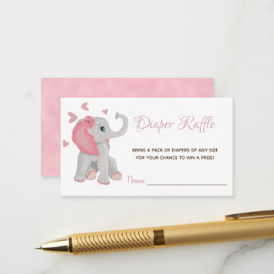 Eléphant Girl Baby shower rose Refroidisseur Carte