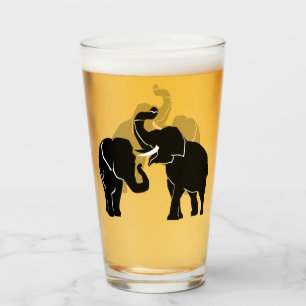 Elephant Glass Couple Elephants