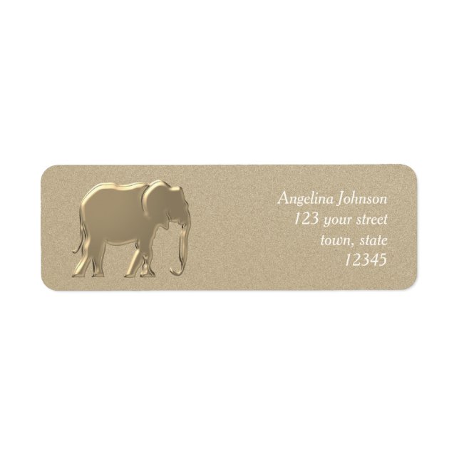Elephant Gold Foil , Elegant Return Address (Front)