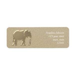 Elephant Gold Foil , Elegant Return Adresse