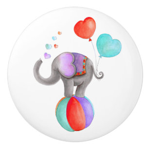 Éléphant gris fantaisie poignée de porte cirque aq