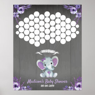 Elephant Guest Book Page Alternative Rustic Purple
