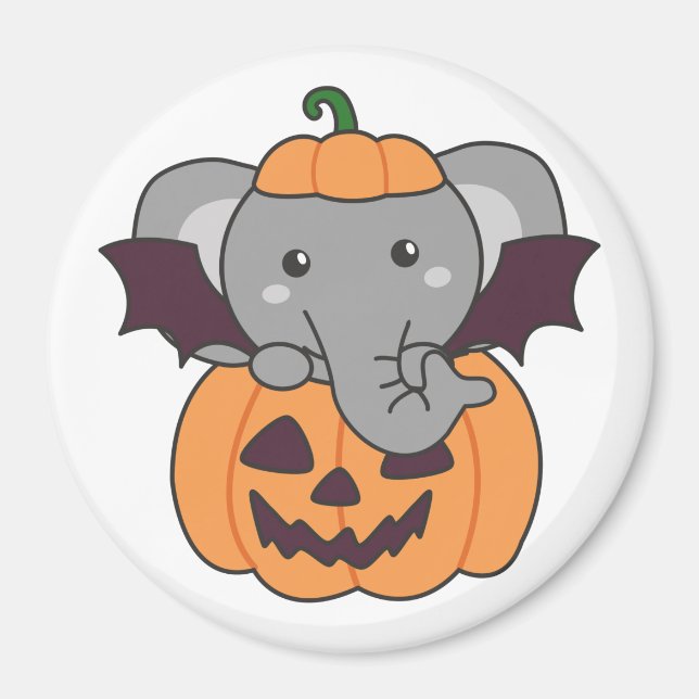 Elephant Halloween Pumpkin Bat Costume Magnet (Front)