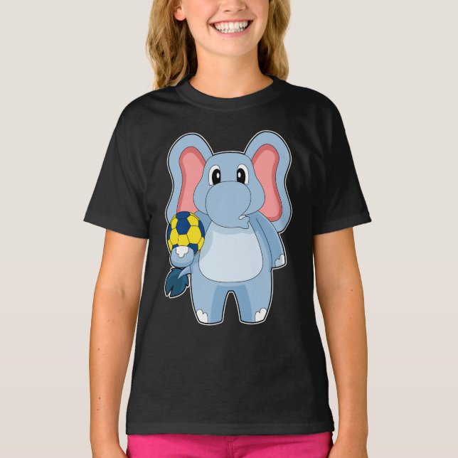 Elephant Handball player Handball T-Shirt (Front)