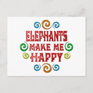 Elephant Happiness Postcard