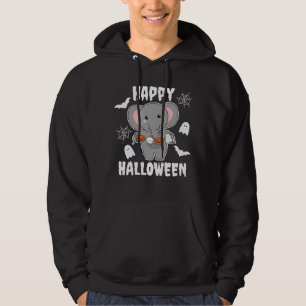 Elephant Happy Halloween Pumpkin Bat Costume Hoodie